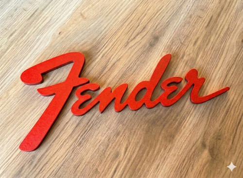 Red fender style script - red,